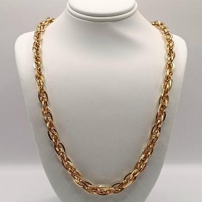 LOT 24: Monet Link Chain Necklace, Venôme Link Chain Necklace, Crown Trifari Snake Chain Necklace & More