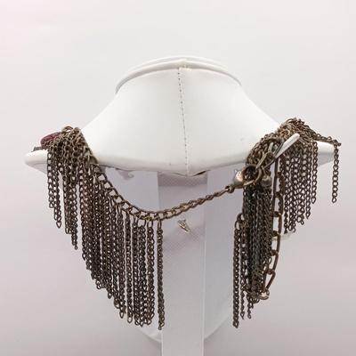 LOT 25: Feaux Pearl and Metal Tassel Necklace, Glass and Metal Fringe Necklace, Chain Necklace with 925 Clasp and Link & More