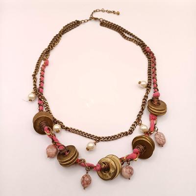 LOT 25: Feaux Pearl and Metal Tassel Necklace, Glass and Metal Fringe Necklace, Chain Necklace with 925 Clasp and Link & More