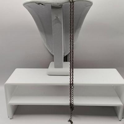 LOT 25: Feaux Pearl and Metal Tassel Necklace, Glass and Metal Fringe Necklace, Chain Necklace with 925 Clasp and Link & More