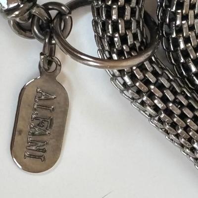 LOT 55: Alfani, 1928, Metal Knotted Mesh Necklace, Multi Strand Black Glass Beaded, Bangle & Cuff Bracelet