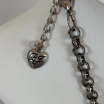 LOT 56: Betsy Johnson Bejeweled Statement Necklace along with Silvertone Staement Necklaces