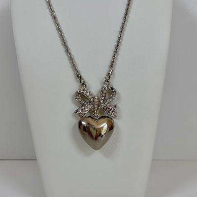 LOT 56: Betsy Johnson Bejeweled Statement Necklace along with Silvertone Staement Necklaces