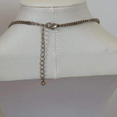 LOT 56: Betsy Johnson Bejeweled Statement Necklace along with Silvertone Staement Necklaces