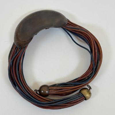 LOT 58: Boho Style Multi Layered Collar Necklace, Bohemian Style Multistrand Red Beaded Necklace, & More