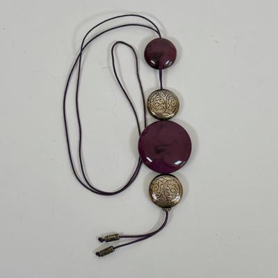 LOT 58: Boho Style Multi Layered Collar Necklace, Bohemian Style Multistrand Red Beaded Necklace, & More