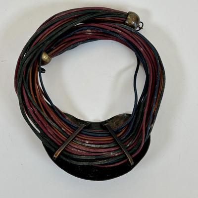 LOT 58: Boho Style Multi Layered Collar Necklace, Bohemian Style Multistrand Red Beaded Necklace, & More
