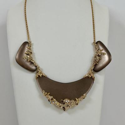 LOT 59: Lydell NYC Layered Multi Strand Beaded Necklace, Alexis Bittar Lucite Collar Necklace, BR Gold-tone/Faux Pearls & JS Floral...