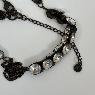 LOT 60: Gold-tone Floral & Beaded Necklace, Stretch Bracelet, Pierced Earrings, J Crew Multi-Strand Necklace & More