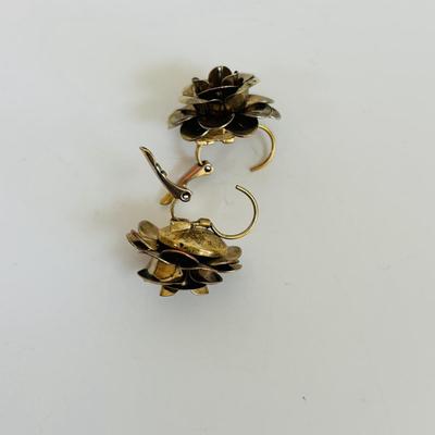 LOT 60: Gold-tone Floral & Beaded Necklace, Stretch Bracelet, Pierced Earrings, J Crew Multi-Strand Necklace & More