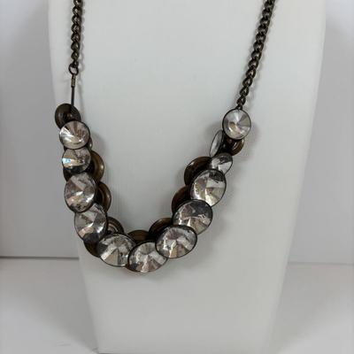 LOT 60: Gold-tone Floral & Beaded Necklace, Stretch Bracelet, Pierced Earrings, J Crew Multi-Strand Necklace & More