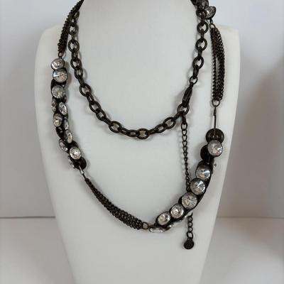 LOT 60: Gold-tone Floral & Beaded Necklace, Stretch Bracelet, Pierced Earrings, J Crew Multi-Strand Necklace & More