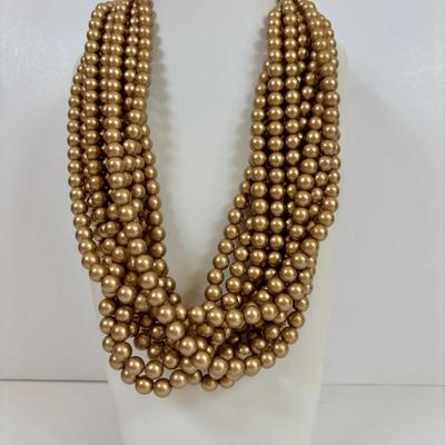 LOT 61: Anthropologie Pam Hiran Silver Bib Necklace Turquoise & Rose Beaded Necklace, Anthropologie Pam Hiran Brass/Pearl Stone Bib...