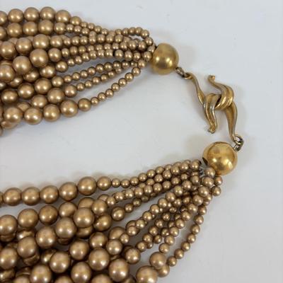 LOT 61: Anthropologie Pam Hiran Silver Bib Necklace Turquoise & Rose Beaded Necklace, Anthropologie Pam Hiran Brass/Pearl Stone Bib...