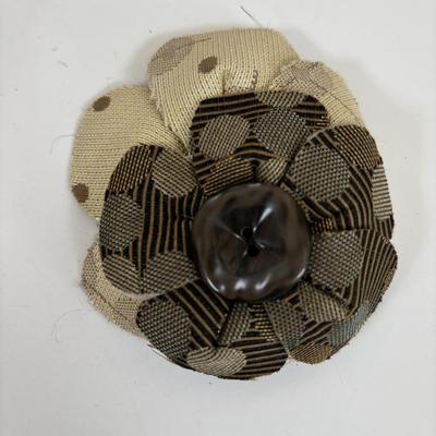 LOT 64: Hand Crafted Jewelry Collection: Wood Necklace & Earrings, Fabric Brooches & Collar Necklace, Embroidered Beaded Bracelet...