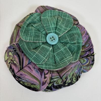 LOT 64: Hand Crafted Jewelry Collection: Wood Necklace & Earrings, Fabric Brooches & Collar Necklace, Embroidered Beaded Bracelet...