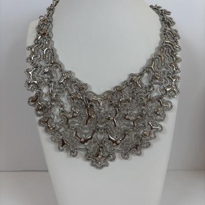 LOT 65: Fabulous Silvertone Statement Necklaces & Cuff Bracelets