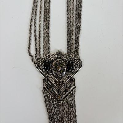 LOT 65: Fabulous Silvertone Statement Necklaces & Cuff Bracelets