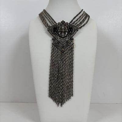 LOT 65: Fabulous Silvertone Statement Necklaces & Cuff Bracelets