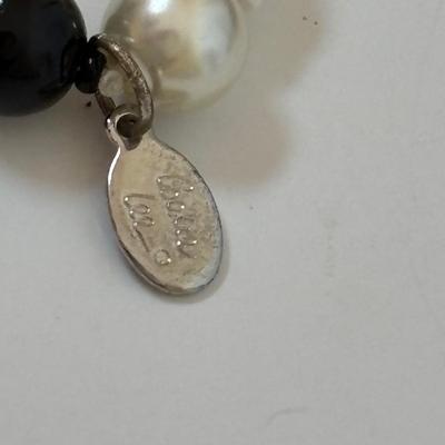 LOT 66: Cookie Lee Black & White 56" Faux Pearl Necklace, Premier Designs Black Glass Beaded Necklace, Baby lone, Paris, Beaded...