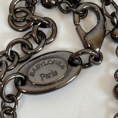 LOT 66: Cookie Lee Black & White 56" Faux Pearl Necklace, Premier Designs Black Glass Beaded Necklace, Baby lone, Paris, Beaded...