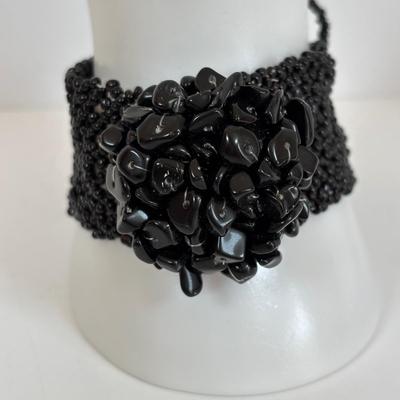 LOT 66: Cookie Lee Black & White 56" Faux Pearl Necklace, Premier Designs Black Glass Beaded Necklace, Baby lone, Paris, Beaded...