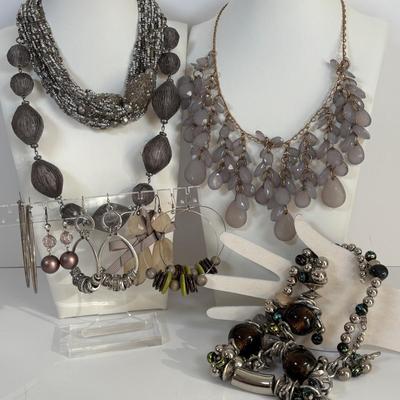 LOT 67: Pierced Earrings & Necklace Collection