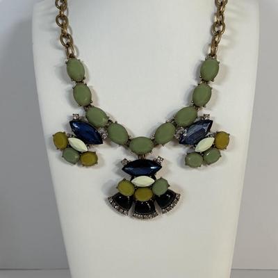 LOT 70: Loft Vibrant Green Floral Necklace, Glass Beaded Bracelet, J Crew Statement Necklace, Colorful Bangles, Pierced Earrings & More