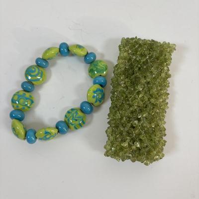 LOT 70: Loft Vibrant Green Floral Necklace, Glass Beaded Bracelet, J Crew Statement Necklace, Colorful Bangles, Pierced Earrings & More