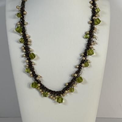 LOT 70: Loft Vibrant Green Floral Necklace, Glass Beaded Bracelet, J Crew Statement Necklace, Colorful Bangles, Pierced Earrings & More