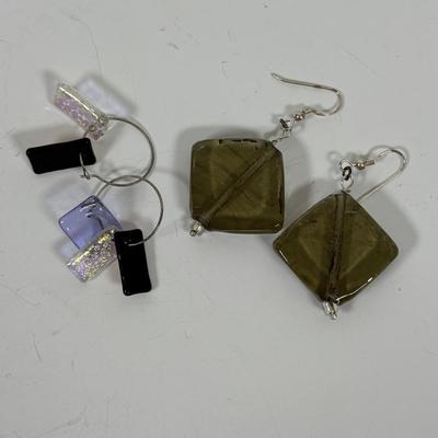 LOT 71: Artisan Faux Pearl Bracelet, Spoon Link Bracelet, Abalone Stretch Bracelet, Cuff Bracelet & Dangle Earrings