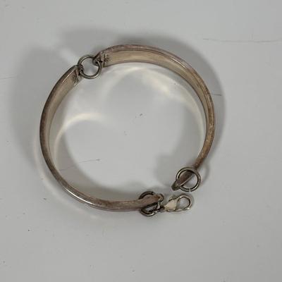 LOT 71: Artisan Faux Pearl Bracelet, Spoon Link Bracelet, Abalone Stretch Bracelet, Cuff Bracelet & Dangle Earrings