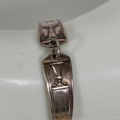 LOT 71: Artisan Faux Pearl Bracelet, Spoon Link Bracelet, Abalone Stretch Bracelet, Cuff Bracelet & Dangle Earrings