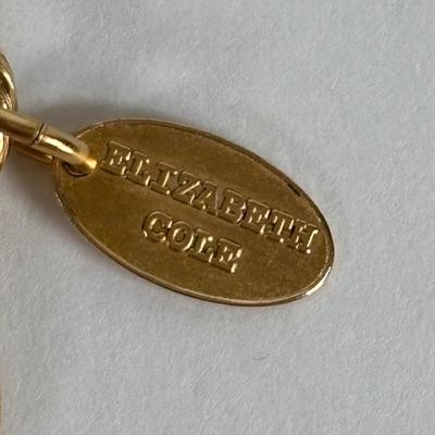 LOT 75: Vintage Elizabeth Cole Jeweled Gold-Tone Statement Necklace