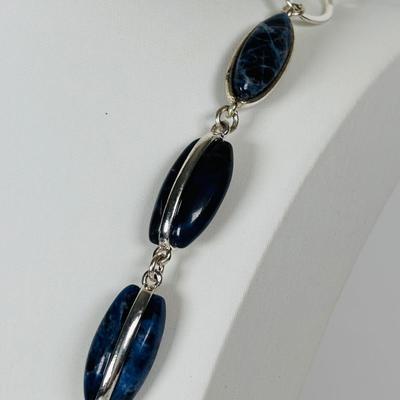 LOT 77: Silver-Tone/Gold-Tone Necklace & Earring Set, Blue Beaded Necklace, Monet Necklace, Luck Brand Hinged Bracelet & Pierced...