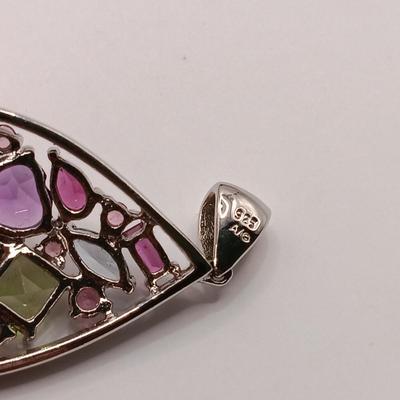 LOT 138: Vintage 925 Sterling Moonstone Pendant, 925 Multi-Gemstone Pendant, Cloisonne Enamel Bead & More