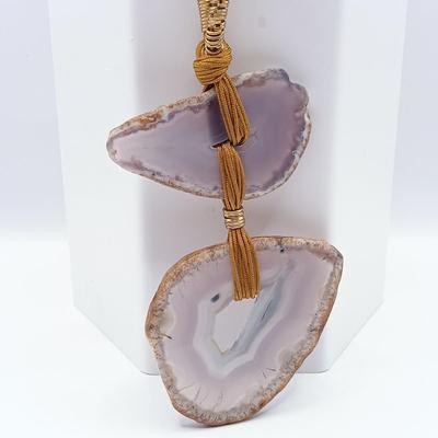 LOT 139: Agate Slice Necklaces, Flower Charm Necklace & More