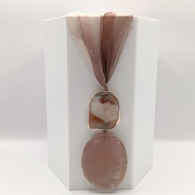 LOT 139: Agate Slice Necklaces, Flower Charm Necklace & More