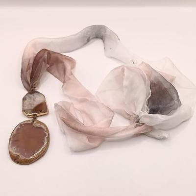 LOT 139: Agate Slice Necklaces, Flower Charm Necklace & More
