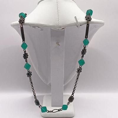 LOT 140: Purple and White Bead Necklace with Italy 925 Clasp and Other Fashion Necklaces