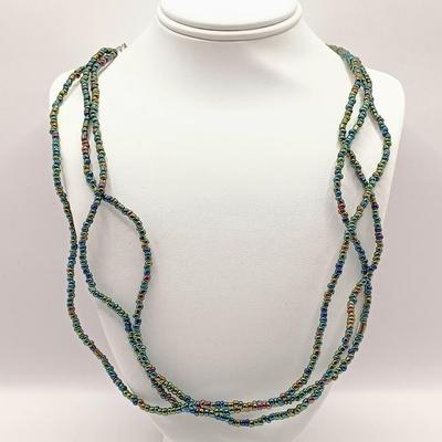 LOT 140: Purple and White Bead Necklace with Italy 925 Clasp and Other Fashion Necklaces