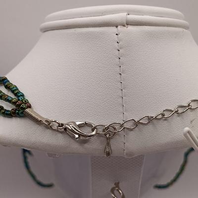 LOT 140: Purple and White Bead Necklace with Italy 925 Clasp and Other Fashion Necklaces