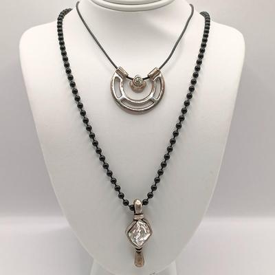 LOT 140: Purple and White Bead Necklace with Italy 925 Clasp and Other Fashion Necklaces