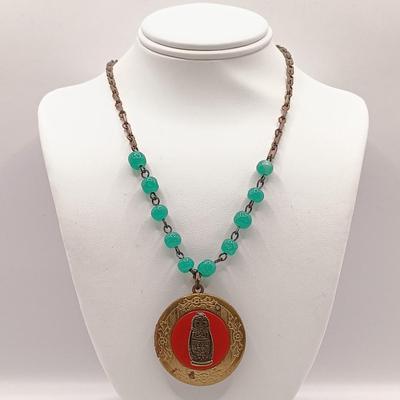 LOT 141: LVP France LA Vie Parisienne Purse Charm Necklace, Matryoshka Doll Locket Necklace and Vintage Fashion Earrings