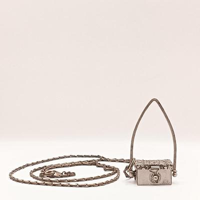 LOT 141: LVP France LA Vie Parisienne Purse Charm Necklace, Matryoshka Doll Locket Necklace and Vintage Fashion Earrings