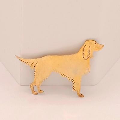 LOT 145: Gold Vermeil Sterling Dog Brooch 5.2g with 1/20 12K Gold-Filled and Tigers Eye Screw Back Earrings