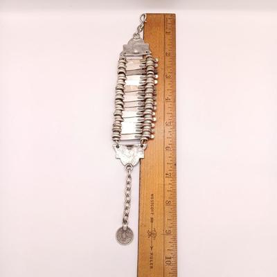 LOT 146: Brighton and Unsigned Artisan Bangle ( Tested 925 ) with Silver-Tone Turkish Coin Bracelet