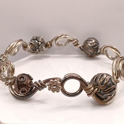 LOT 146: Brighton and Unsigned Artisan Bangle ( Tested 925 ) with Silver-Tone Turkish Coin Bracelet