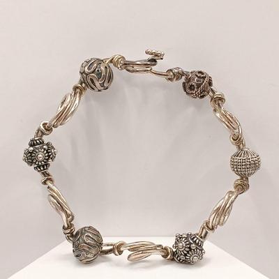 LOT 146: Brighton and Unsigned Artisan Bangle ( Tested 925 ) with Silver-Tone Turkish Coin Bracelet