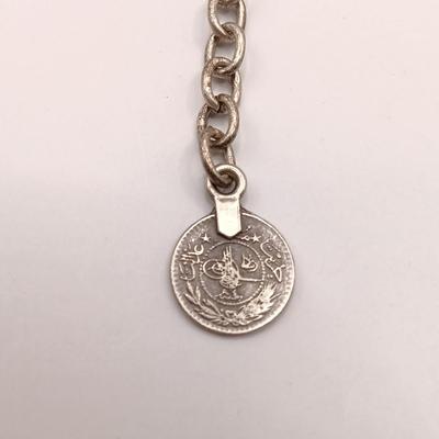 LOT 146: Brighton and Unsigned Artisan Bangle ( Tested 925 ) with Silver-Tone Turkish Coin Bracelet